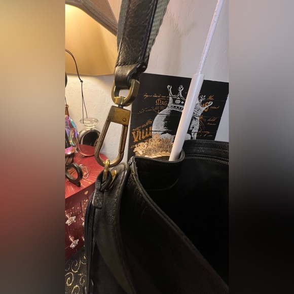 Fossil Black Pebble Leather Crossbody Hobo Shoulder bag w Guitar & Handle Strap - Picture 6 of 13